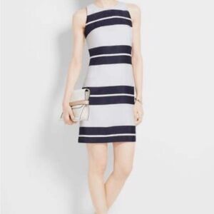 Ann Taylor Petite Black and White Striped Shift Size 2 Petite